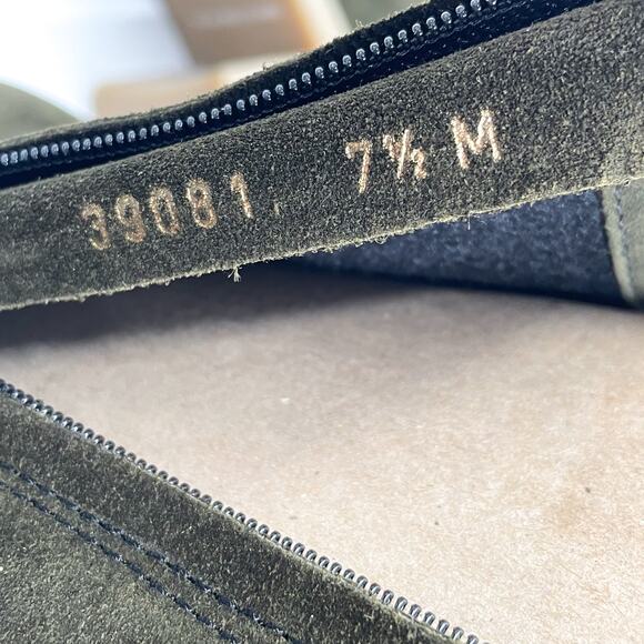 La Canadienne Zed‎ Boots Green Suede Block Heel Waterproof Bootie Sz 7.5 - Picture 12 of 13